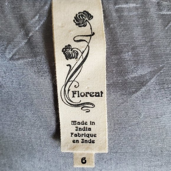 Tiered overlay blouse Floreat size 6 steely blue - Picture 10 of 12